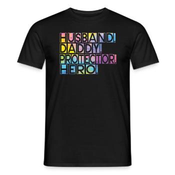Mari Papa Protecteur Héros Fête des pères - T-shirt homme - noir - Devant - AI Model Male 178 light (178cm)