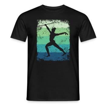 Gymnaste Baton Gymnastique Rythmique Rétro - T-shirt homme - noir - Devant - AI Model Male 178 light (178cm)