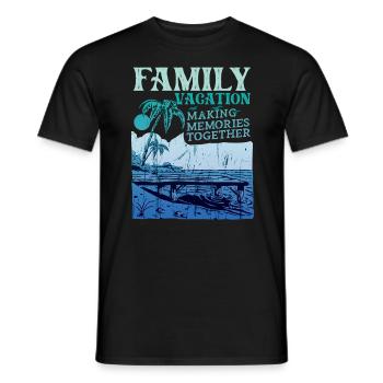 Vacances d’été en famille Créer des souvenirs - T-shirt homme - noir - Devant - AI Model Male 178 light (178cm)