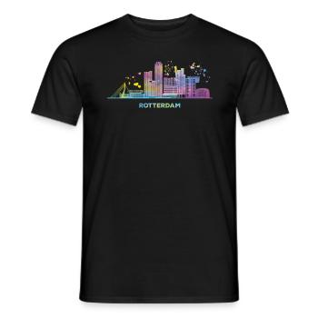 Rotterdam Skyline Rotterdam - Männer T-Shirt - Schwarz - Vorne - AI Model Male 178 light (178cm)