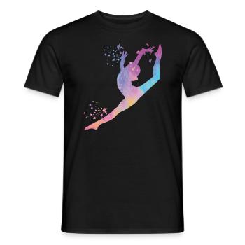 Gymnast with clubs Rhythmic gymnastics - Men's T-Shirt - black - Front - AI Model Male 178 light (178cm)