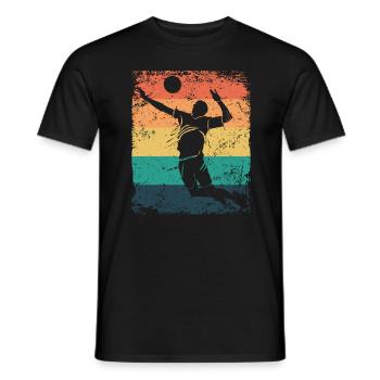 Volleyball Player Retro Beach Volleyball - Men's T-Shirt - black - Front - AI Model Male 178 light (178cm)