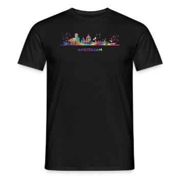 Amsterdam Skyline Amsterdam - Männer T-Shirt - Schwarz - Vorne - AI Model Male 178 light (178cm)