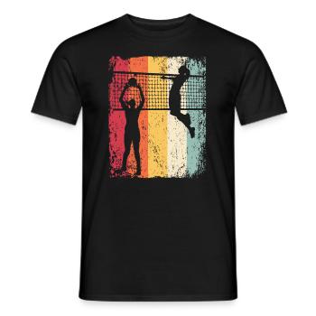 Volleyball Player Retro Beach Volleyball - Men's T-Shirt - black - Front - AI Model Male 178 light (178cm)