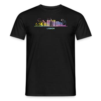 Lisbonne Skyline Lisbonne - T-shirt homme - noir - Devant - AI Model Male 178 light (178cm)