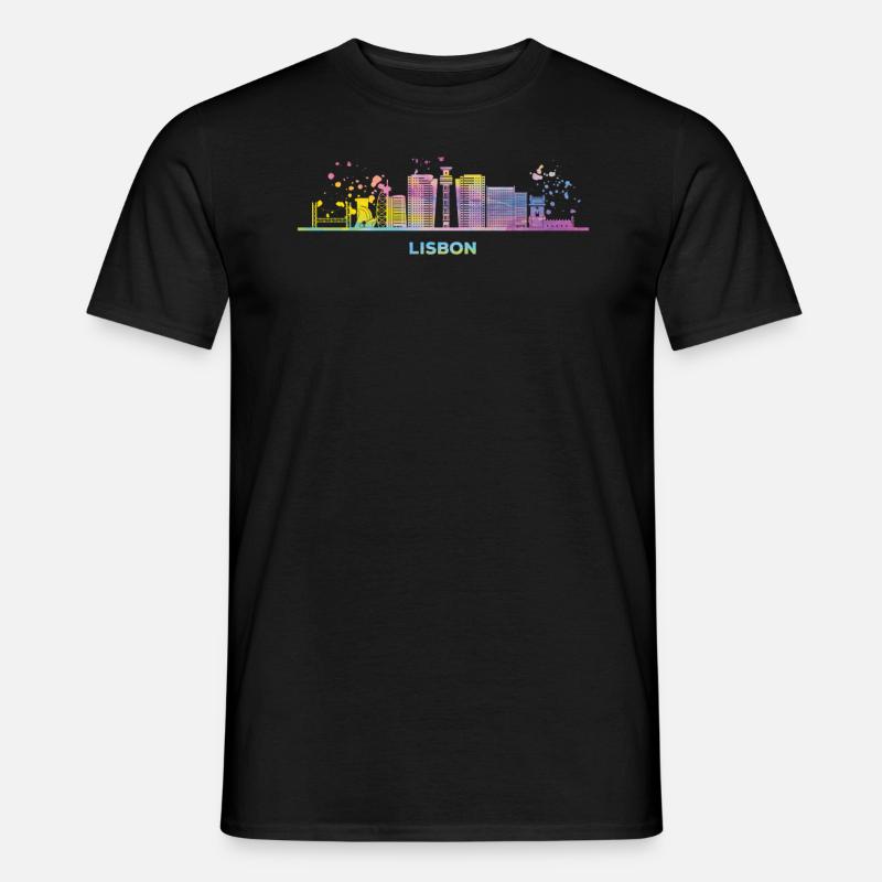Lisbon Skyline Lisbon - Männer T-Shirt - Schwarz