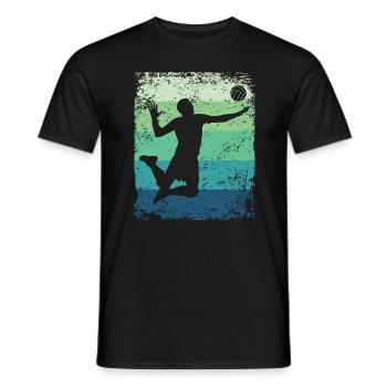 Volleyball Player Retro Beach Volleyball - Men's T-Shirt - black - Front - AI Model Male 178 light (178cm)