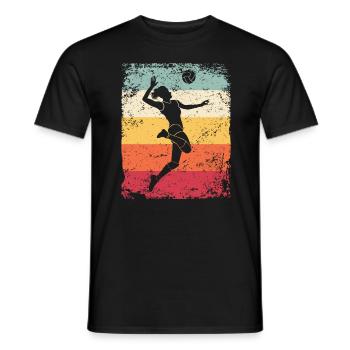 Volleyball Joueur Retro Beach Volleyball - T-shirt homme - noir - Devant - AI Model Male 178 light (178cm)