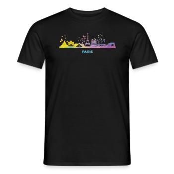 Pariser Skyline Paris - T-shirt homme - noir - Devant - AI Model Male 178 light (178cm)