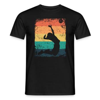 Volleyball Player Retro Beach Volleyball - Men's T-Shirt - black - Front - AI Model Male 178 light (178cm)