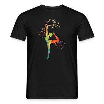 Gymnastin Mit Keulen Rhythmische Sportgymnastik - Männer T-Shirt - Schwarz - Vorne - AI Model Male 178 light (178cm)
