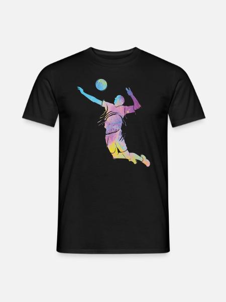 Joueurs de volley-ball enfants beach-volley - T-shirt homme - noir