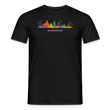 Amsterdam Skyline Amsterdam - Männer T-Shirt - Schwarz - Vorne - AI Model Male 178 light (178cm)