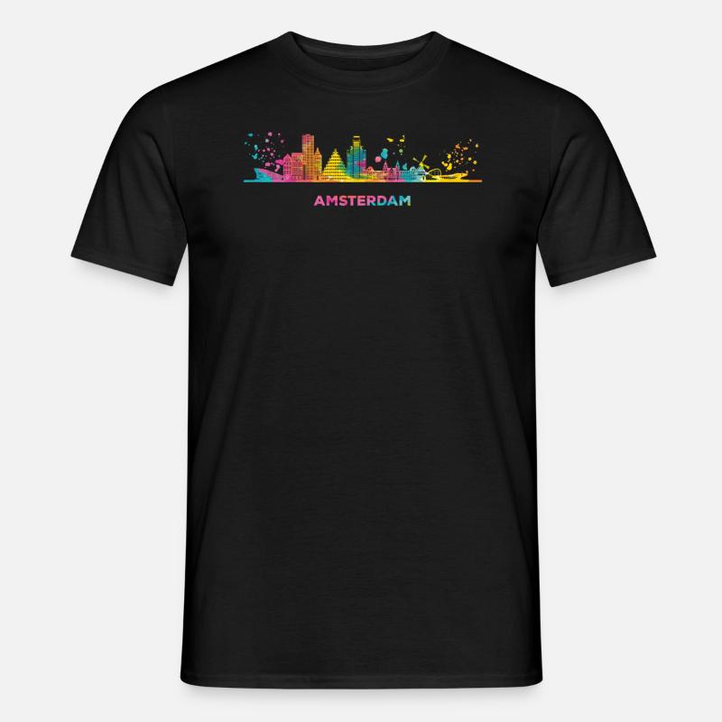 Amsterdam Skyline Amsterdam - Männer T-Shirt - Schwarz
