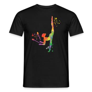 Gymnastin Mit Keulen Rhythmische Sportgymnastik - Männer T-Shirt - Schwarz - Vorne - AI Model Male 178 light (178cm)