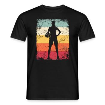 Volleyball Player Retro Beach Volleyball - Men's T-Shirt - black - Front - AI Model Male 178 light (178cm)