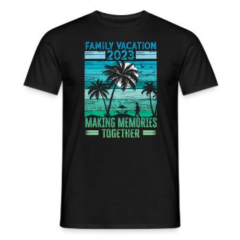 Vacances d’été en famille Créer des souvenirs - T-shirt homme - noir - Devant - AI Model Male 178 light (178cm)
