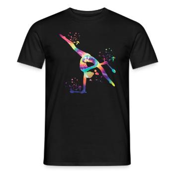 Gymnast with clubs Rhythmic gymnastics - Men's T-Shirt - black - Front - AI Model Male 178 light (178cm)