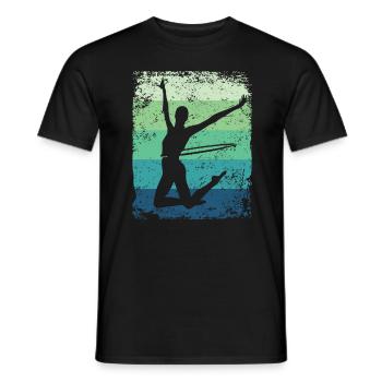 Gymnaste Gymnastique Rétro Rythmique Mature - T-shirt homme - noir - Devant - AI Model Male 178 light (178cm)