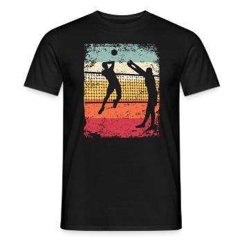 Volleyball Player Retro Beach Volleyball - Men's T-Shirt - black - Front - AI Model Male 178 light (178cm)