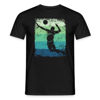 Volleyball Player Retro Beach Volleyball - Men's T-Shirt - black - Front - AI Model Male 178 light (178cm)