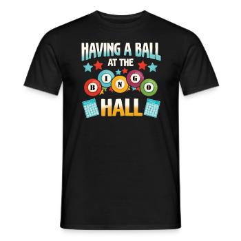 A ball in the bingo hall Funny bingo - Men's T-Shirt - black - Front - AI Model Male 178 light (178cm)