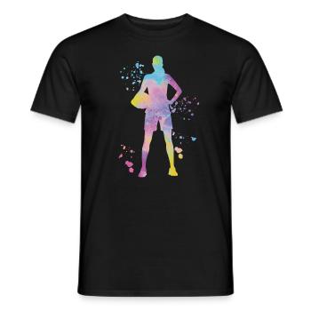 Volleyball players children beach volleyball - Men's T-Shirt - black - Front - AI Model Male 178 light (178cm)