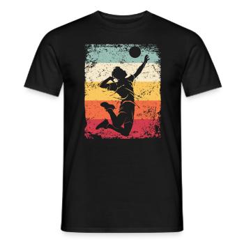 Volleyball Player Retro Beach Volleyball - Men's T-Shirt - black - Front - AI Model Male 178 light (178cm)