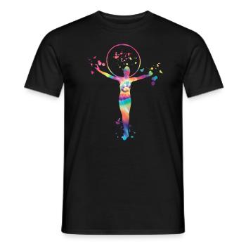 Gymnast with Hoop Rhythmic Gymnastics - Men's T-Shirt - black - Front - AI Model Male 178 light (178cm)