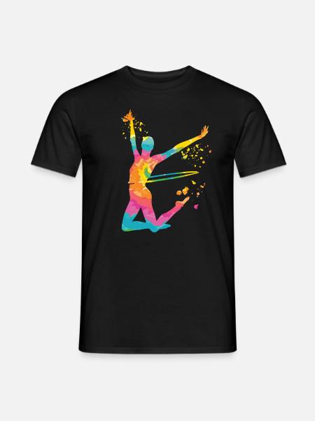 Gymnast with Hoop Rhythmic Gymnastics - Men's T-Shirt - black