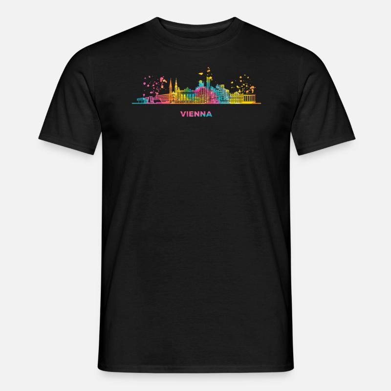 Vienesse Skyline Wien - Männer T-Shirt - Schwarz