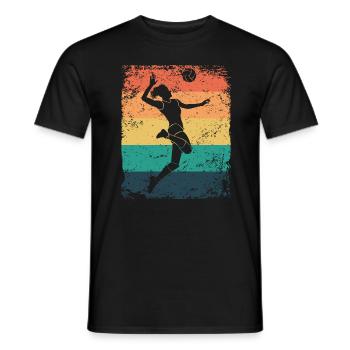 Volleyball Player Retro Beach Volleyball - Men's T-Shirt - black - Front - AI Model Male 178 light (178cm)