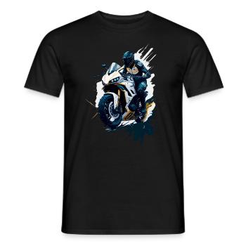 Sport motorcycle illustration - Men's T-Shirt - black - Front - AI Model Male 178 light (178cm)