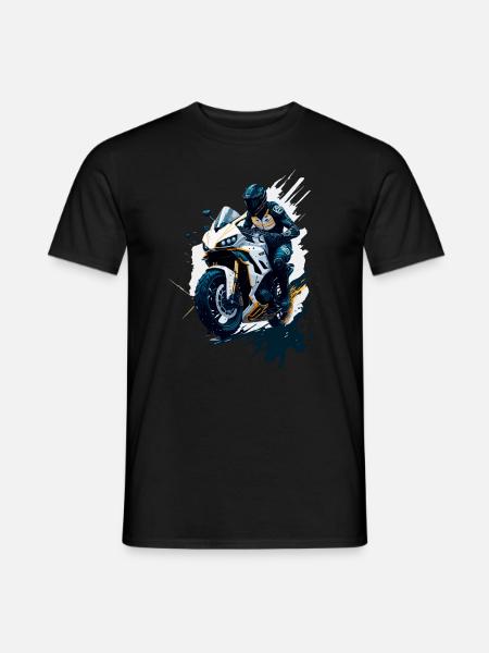 Sportmotorrad-Illustration - Männer T-Shirt - Schwarz