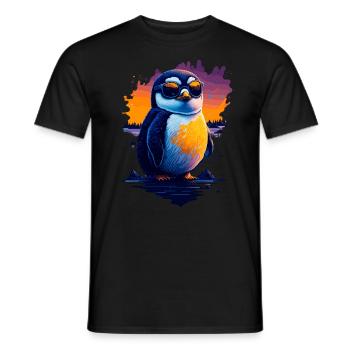 Pingouin mignon - T-shirt homme - noir - Devant - AI Model Male 178 light (178cm)