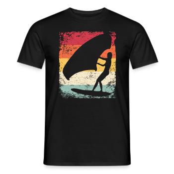 Flügelfolie Wingsurfing Retro-folie Flügel - Männer T-Shirt - Schwarz - Vorne - AI Model Male 178 light (178cm)