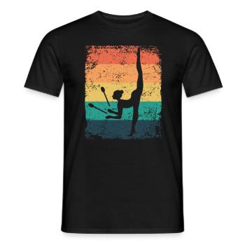 Gymnast Legs Gymnastique Rythmique Rétro - T-shirt homme - noir - Devant - AI Model Male 178 light (178cm)
