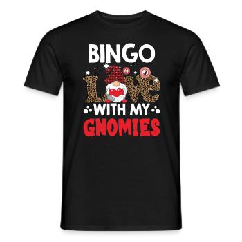 Bingo Love With My Gnomies Leo Bingo - Men's T-Shirt - black - Front - AI Model Male 178 light (178cm)