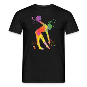 Gymnast with ball rhythmic gymnastics - Men's T-Shirt - black - Front - AI Model Male 178 light (178cm)