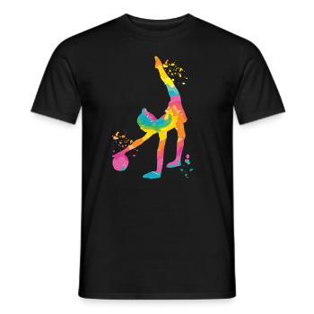 Gymnaste avec gymnastique rythmique de balle - T-shirt homme - noir - Devant - AI Model Male 178 light (178cm)
