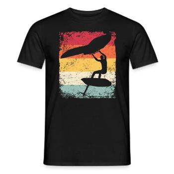 Flügelfolie Wingsurfing Retro-folie Flügel - Männer T-Shirt - Schwarz - Vorne - AI Model Male 178 light (178cm)