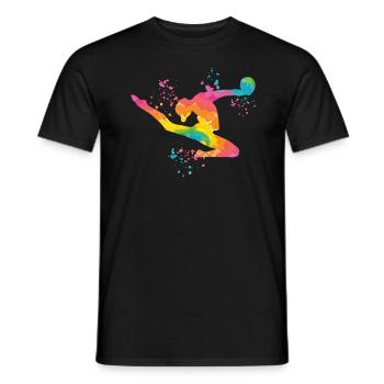 Gymnaste avec gymnastique rythmique de balle - T-shirt homme - noir - Devant - AI Model Male 178 light (178cm)
