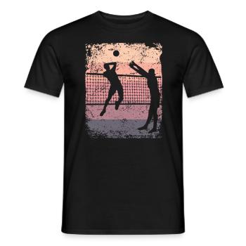 Volleyball Player Retro Beach Volleyball - Men's T-Shirt - black - Front - AI Model Male 178 light (178cm)
