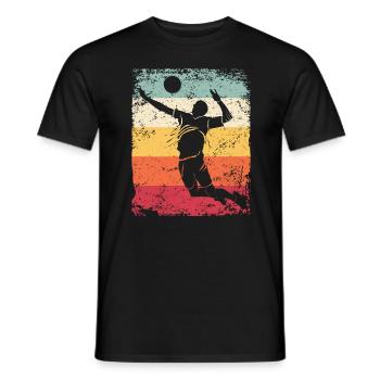 Volleyball Player Retro Beach Volleyball - Men's T-Shirt - black - Front - AI Model Male 178 light (178cm)