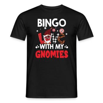 Bingo Love With My Gnomies Leo Bingo - Men's T-Shirt - black - Front - AI Model Male 178 light (178cm)