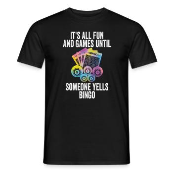 Fun and games at bingo - Men's T-Shirt - black - Front - AI Model Male 178 light (178cm)