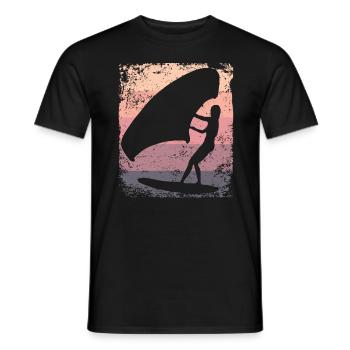 Flügelfolie Wingsurfing Retro-folie Flügel - Männer T-Shirt - Schwarz - Vorne - AI Model Male 178 light (178cm)