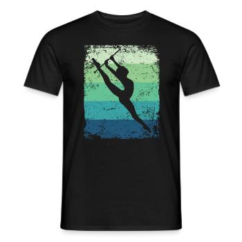 Gymnaste Baton Gymnastique Rythmique Rétro - T-shirt homme - noir - Devant - AI Model Male 178 light (178cm)
