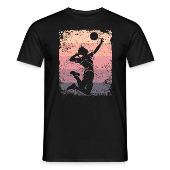 Volleyball Joueur Retro Beach Volleyball - T-shirt homme - noir - Devant - AI Model Male 178 light (178cm)