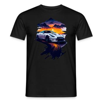 Sports car - Men's T-Shirt - black - Front - AI Model Male 178 light (178cm)